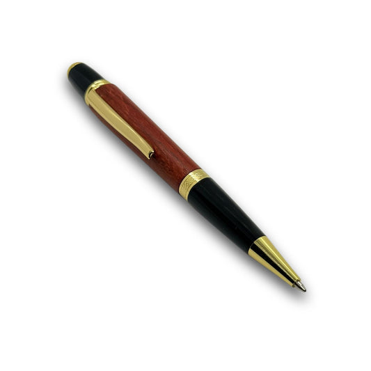 Penna Artigianale Colore Oro-Padouk Rosso